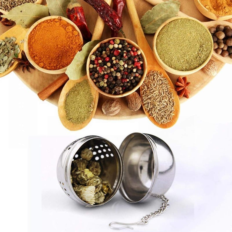 SHUO 2pc Stainless Steel Ball Shape Tea Infuser Ball Tea Infuser Tea Leaf Filter with Handles Filter Tea - Image 2
